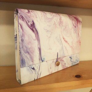 Paper Expandable File Organizer Watercolor Marble Print / File Organizer